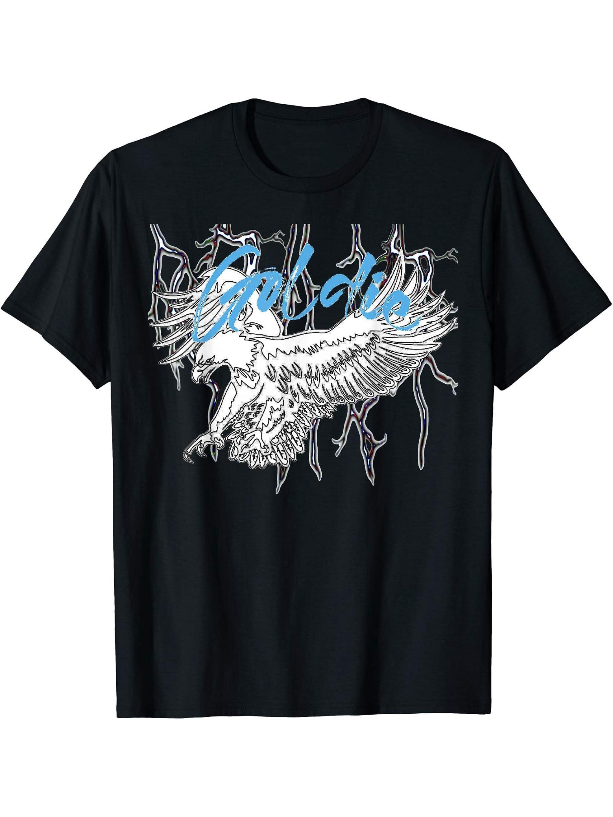 Vintage Style - Bald Eagle Lightening T-Shirt 180G 100% Cotton Printed Round Neck Short-Sleeve T-Shirt, Gifts for Men Dad Husband Grandpa, S-XXXL, Black