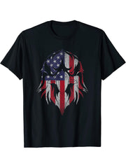 United States Liberty USA Flag Patriotic American Bald Eagle T-Shirt 180G 100% Cotton Printed Round Neck Short-Sleeve T-Shirt, Gifts for Men Dad Husband Grandpa, S-XXXL, Black