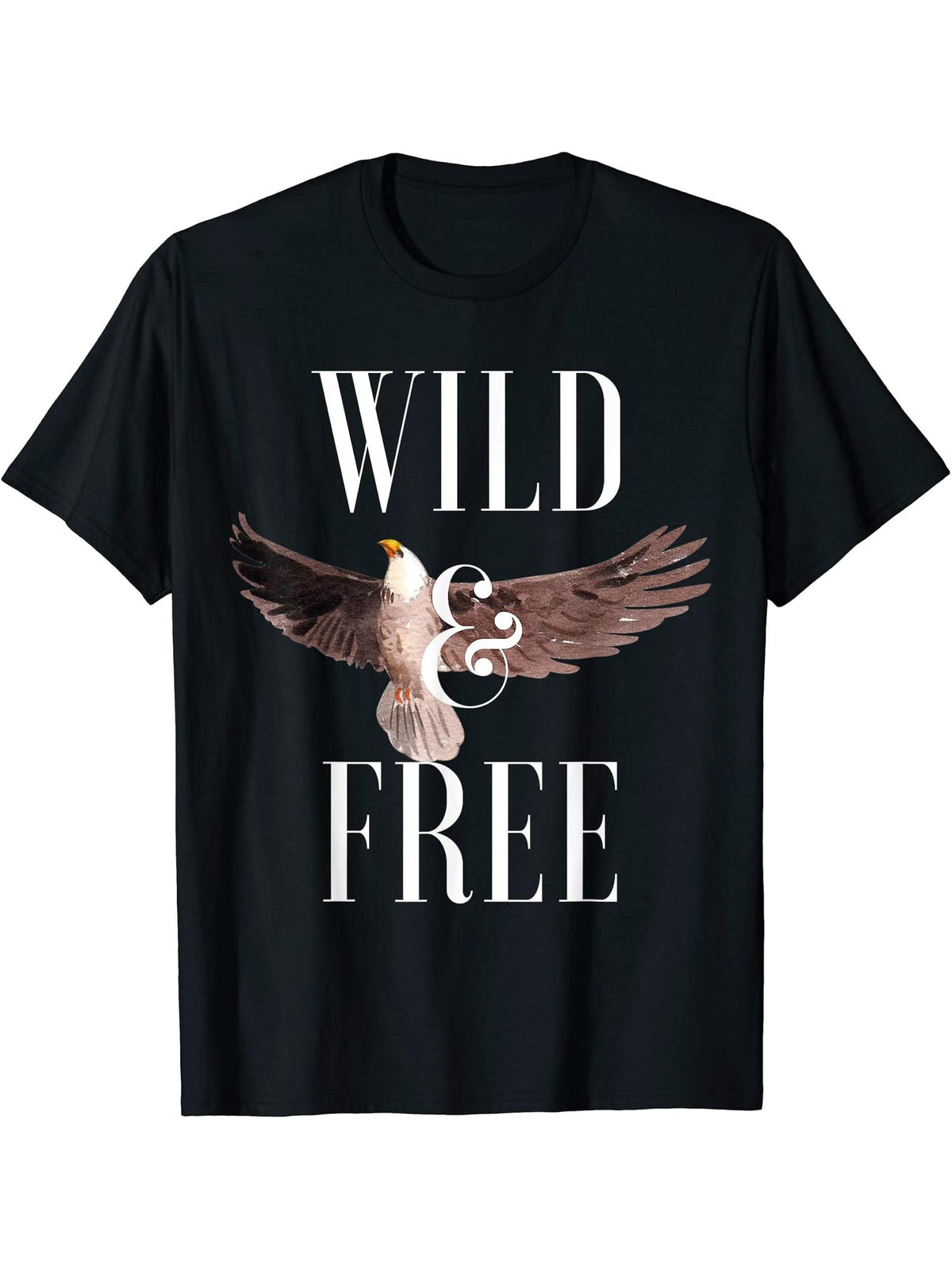 Wild Free Bald Eagle Lover Attitude Southern Sacred Bird T-Shirt 180G 100% Cotton Printed Round Neck Short-Sleeve T-Shirt, Gifts for Men Dad Husband Grandpa, S-XXXL, Black