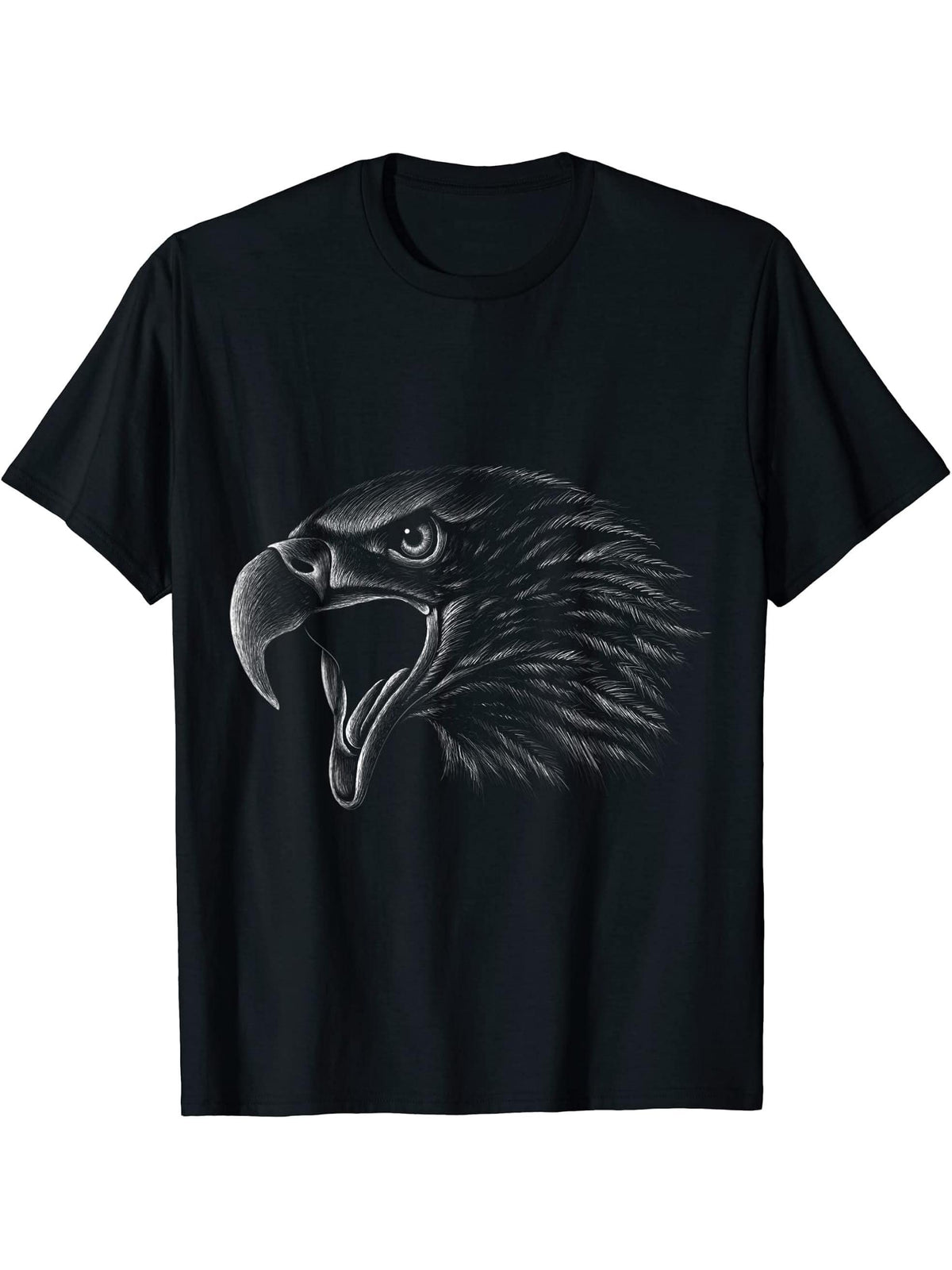 Eagle Shirt Steineagle & Bald Eagle Men Women T-Shirt 180G 100% Cotton Printed Round Neck Short-Sleeve T-Shirt, Gifts for Men Dad Husband Grandpa, S-XXXL, Black