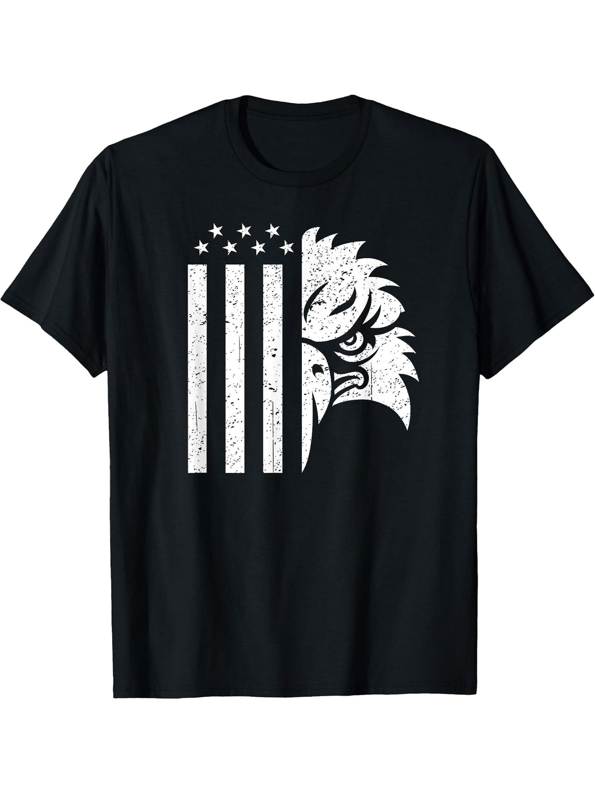 Flag T-Shirt 180G 100% Cotton Printed Round Neck Short-Sleeve T-Shirt, Gifts for Men Dad Husband Grandpa, S-XXXL, Black