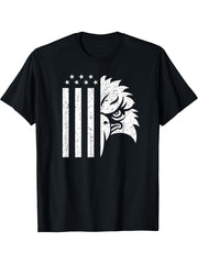 Flag T-Shirt 180G 100% Cotton Printed Round Neck Short-Sleeve T-Shirt, Gifts for Men Dad Husband Grandpa, S-XXXL, Black