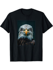 Bald Eagles Bald Eagle T-Shirt 180G 100% Cotton Printed Round Neck Short-Sleeve T-Shirt, Gifts for Men Dad Husband Grandpa, S-XXXL, Black