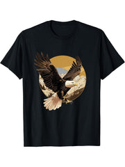 Bald Eagles Bald Eagle T-Shirt 180G 100% Cotton Printed Round Neck Short-Sleeve T-Shirt, Gifts for Men Dad Husband Grandpa, S-XXXL, Black