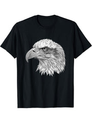 Bald Eagles Bald Eagle T-Shirt 180G 100% Cotton Printed Round Neck Short-Sleeve T-Shirt, Gifts for Men Dad Husband Grandpa, S-XXXL, Black