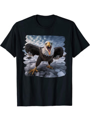 Bald Eagles Bald Eagle T-Shirt 180G 100% Cotton Printed Round Neck Short-Sleeve T-Shirt, Gifts for Men Dad Husband Grandpa, S-XXXL, Black