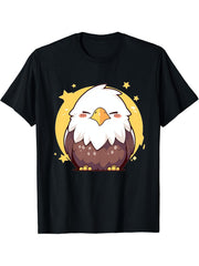 Bald Eagles Bald Eagle T-Shirt 180G 100% Cotton Printed Round Neck Short-Sleeve T-Shirt, Gifts for Men Dad Husband Grandpa, S-XXXL, Black