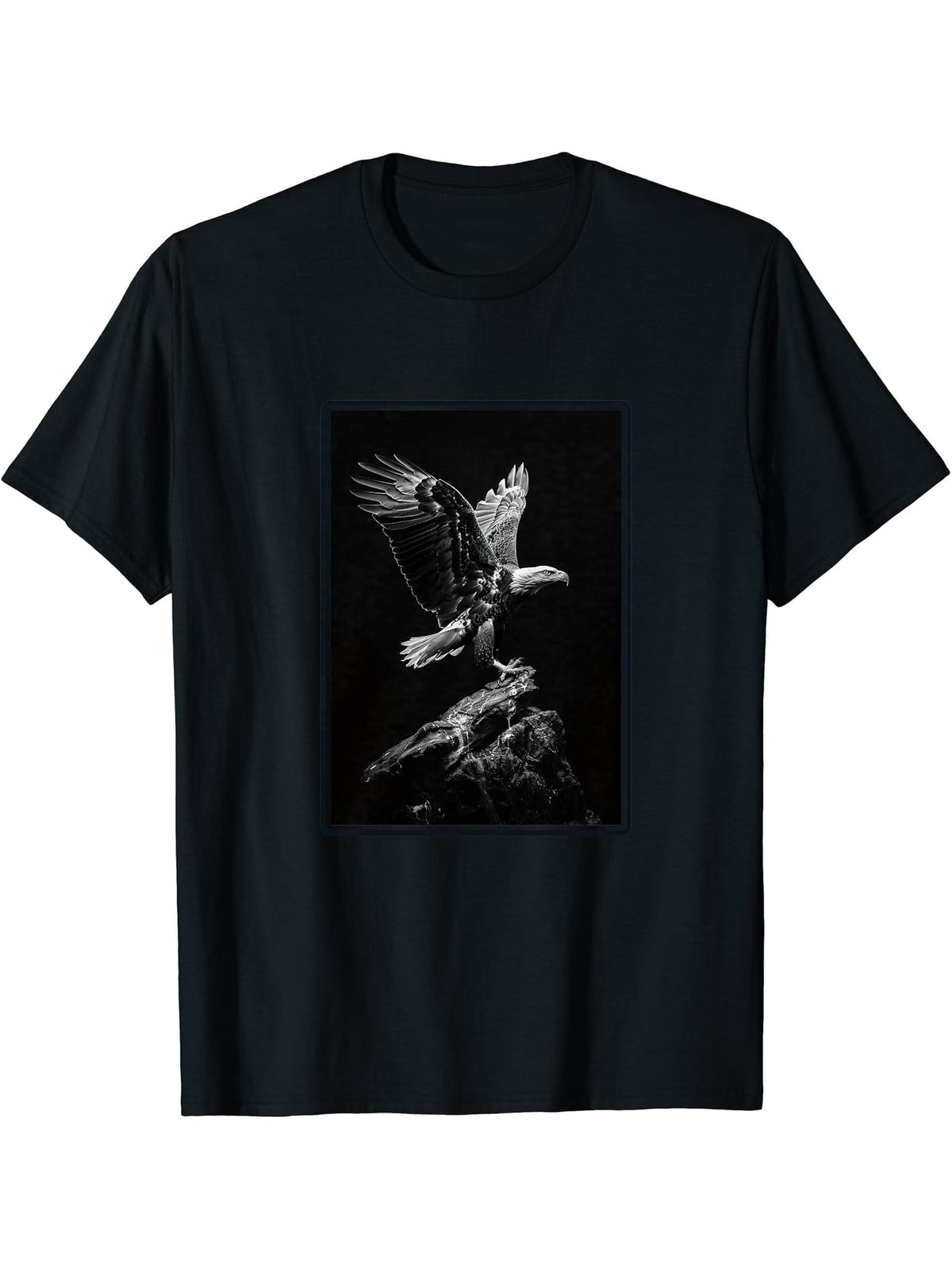 Bald Eagles Bald Eagle T-Shirt 180G 100% Cotton Printed Round Neck Short-Sleeve T-Shirt, Gifts for Men Dad Husband Grandpa, S-XXXL, Black
