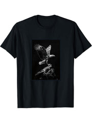 Bald Eagles Bald Eagle T-Shirt 180G 100% Cotton Printed Round Neck Short-Sleeve T-Shirt, Gifts for Men Dad Husband Grandpa, S-XXXL, Black