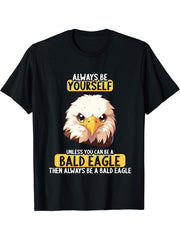 Bald Eagles Bald Eagle T-Shirt 180G 100% Cotton Printed Round Neck Short-Sleeve T-Shirt, Gifts for Men Dad Husband Grandpa, S-XXXL, Black