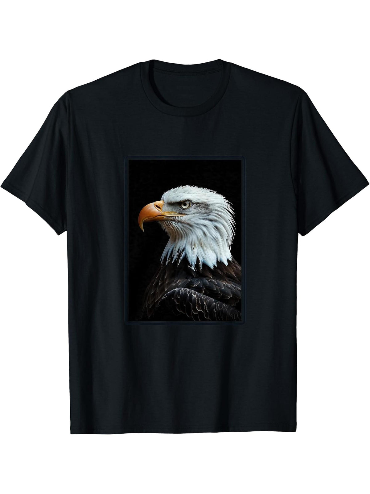 Bald Eagles Bald Eagle T-Shirt 180G 100% Cotton Printed Round Neck Short-Sleeve T-Shirt, Gifts for Men Dad Husband Grandpa, S-XXXL, Black