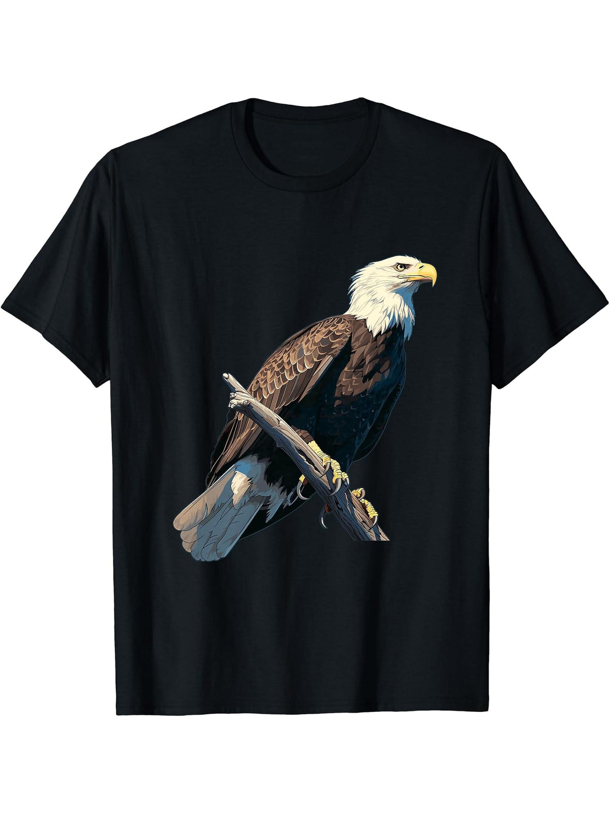 Bald Eagles Bald Eagle T-Shirt 180G 100% Cotton Printed Round Neck Short-Sleeve T-Shirt, Gifts for Men Dad Husband Grandpa, S-XXXL, Black