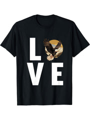 Bald Eagles Bald Eagle T-Shirt 180G 100% Cotton Printed Round Neck Short-Sleeve T-Shirt, Gifts for Men Dad Husband Grandpa, S-XXXL, Black