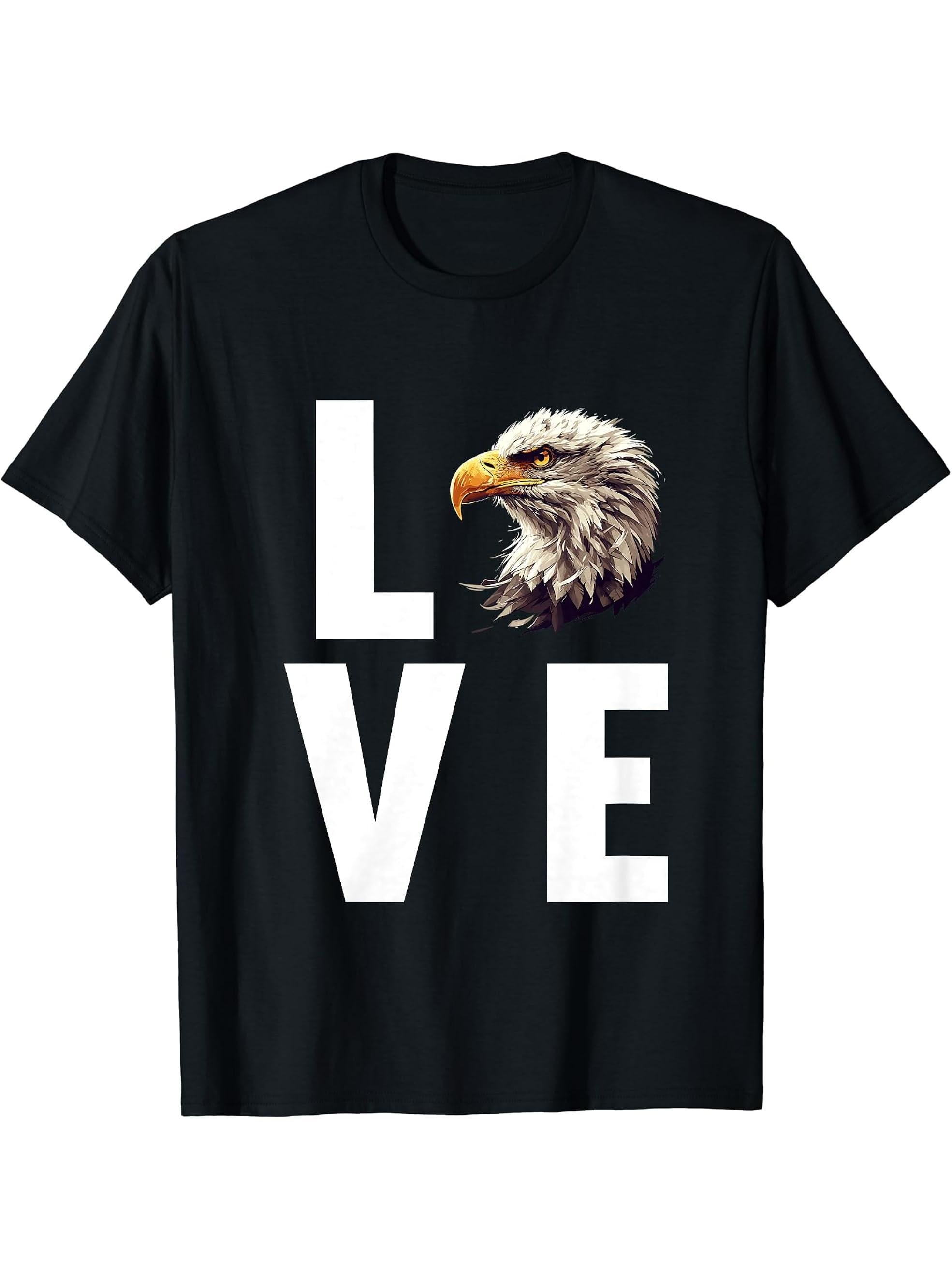 Bald Eagles Bald Eagle T-Shirt 180G 100% Cotton Printed Round Neck Short-Sleeve T-Shirt, Gifts for Men Dad Husband Grandpa, S-XXXL, Black