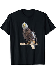 American Bald Eagles T-Shirt 180G 100% Cotton Printed Round Neck Short-Sleeve T-Shirt, Gifts for Men Dad Husband Grandpa, S-XXXL, Black