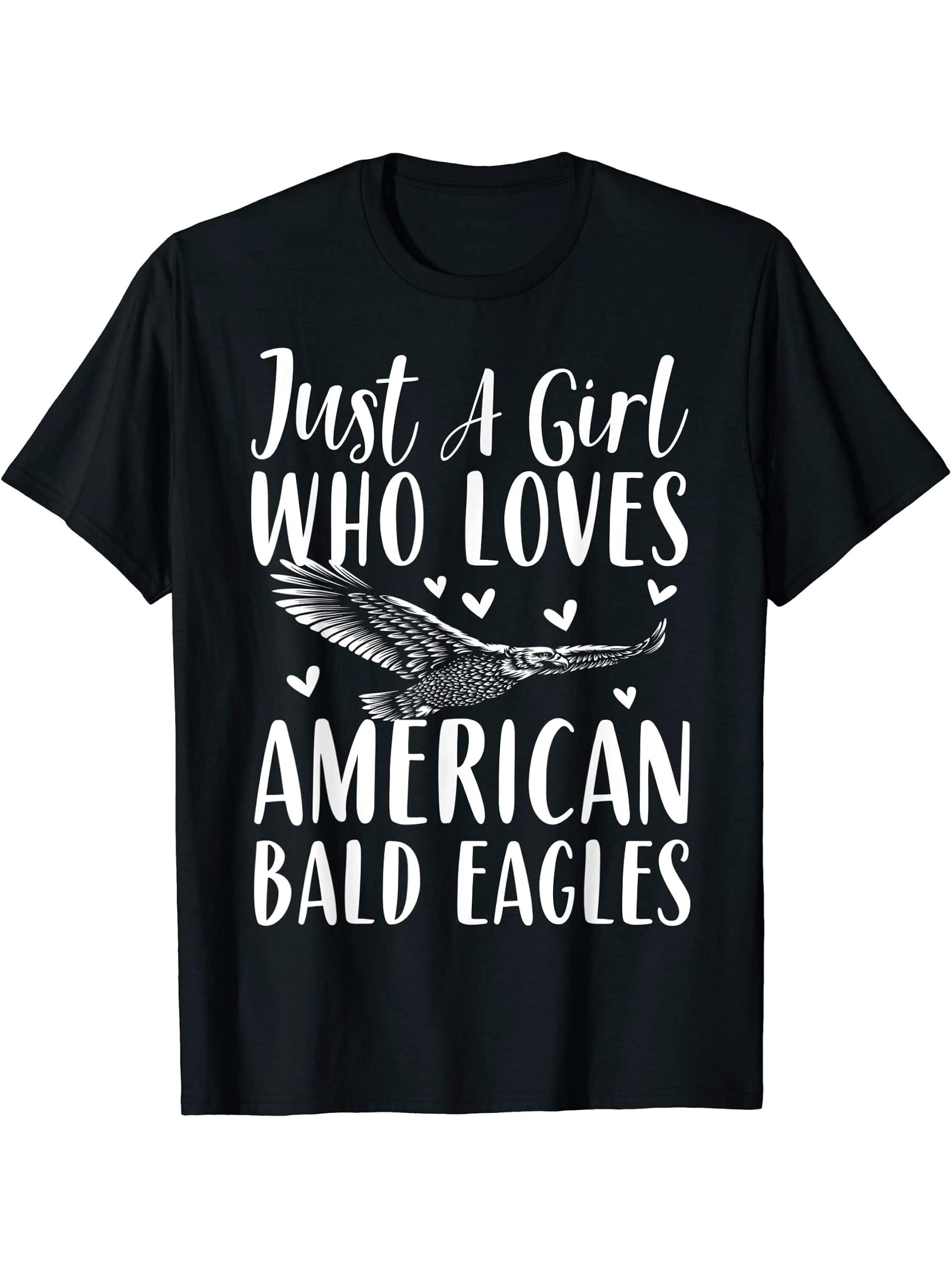 American Bald Eagle Apparel | Funny Eagles Lover Design T-Shirt 180G 100% Cotton Printed Round Neck Short-Sleeve T-Shirt, Gifts for Men Dad Husband Grandpa, S-XXXL, Black