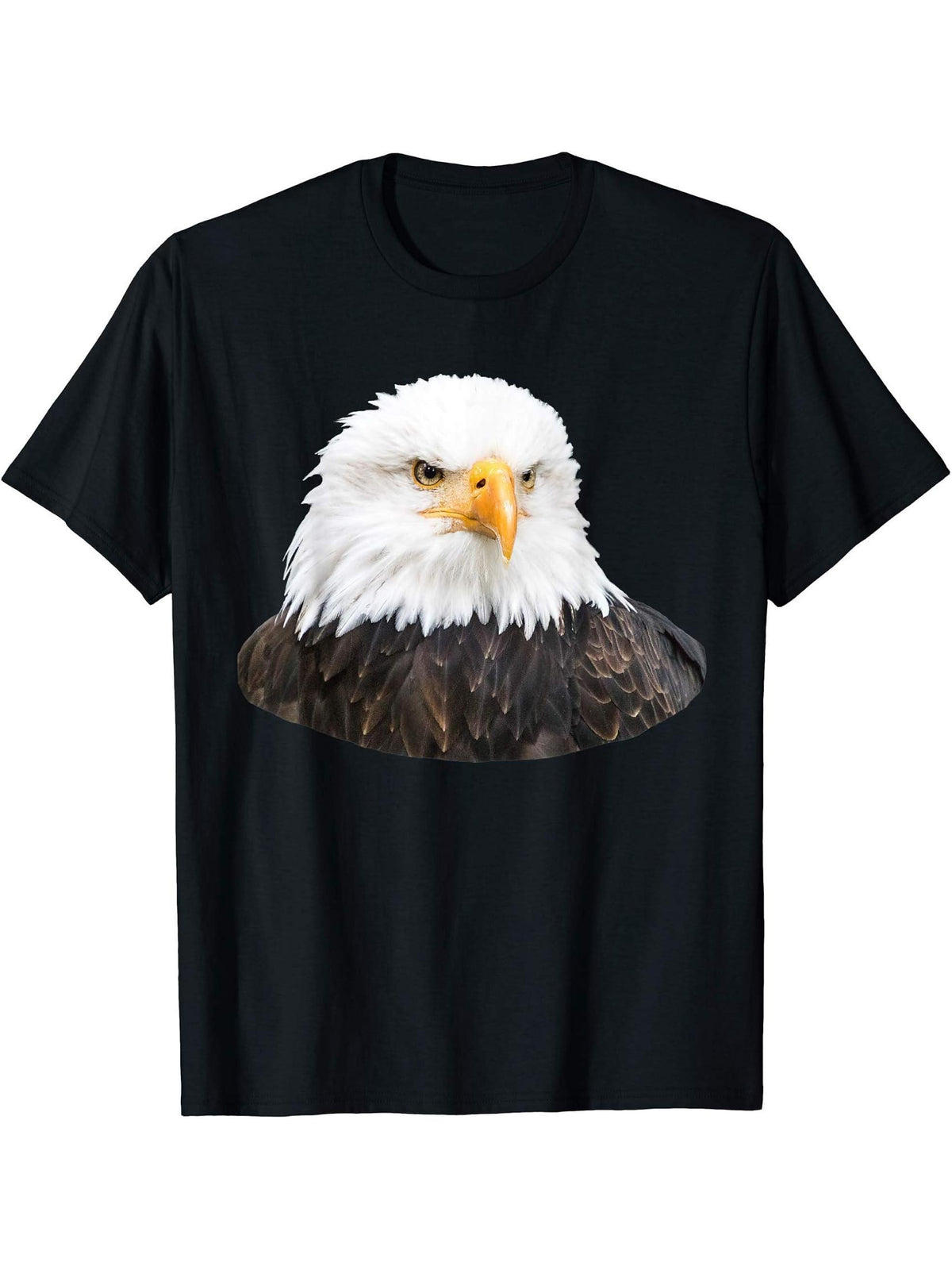 Bald Eagle T-Shirt 180G 100% Cotton Printed Round Neck Short-Sleeve T-Shirt, Gifts for Men Dad Husband Grandpa, S-XXXL, Black
