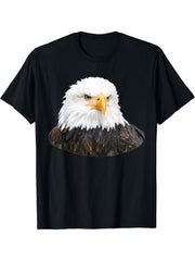 Bald Eagle T-Shirt 180G 100% Cotton Printed Round Neck Short-Sleeve T-Shirt, Gifts for Men Dad Husband Grandpa, S-XXXL, Black