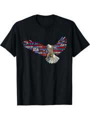 Novelty USA Majestic Flying American Bald Eagle Bird T-Shirt 180G 100% Cotton Printed Round Neck Short-Sleeve T-Shirt, Gifts for Men Dad Husband Grandpa, S-XXXL, Black