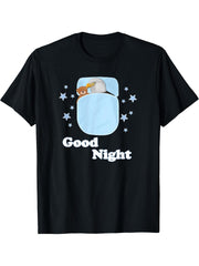 Bald Eagle Bird Nightdress Bird Friend Good Night T-Shirt 180G 100% Cotton Printed Round Neck Short-Sleeve T-Shirt, Gifts for Men Dad Husband Grandpa, S-XXXL, Black