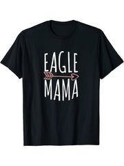 Eagle Mama Bald Eagle American Patriotic T-Shirt 180G 100% Cotton Printed Round Neck Short-Sleeve T-Shirt, Gifts for Men Dad Husband Grandpa, S-XXXL, Black