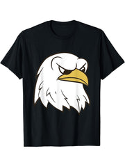 Cute American Bald Eagle T-Shirt 180G 100% Cotton Printed Round Neck Short-Sleeve T-Shirt, Gifts for Men Dad Husband Grandpa, S-XXXL, Black