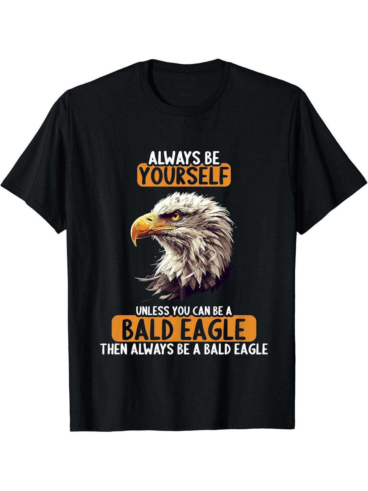 Bald Eagles Bald Eagle T-Shirt 180G 100% Cotton Printed Round Neck Short-Sleeve T-Shirt, Gifts for Men Dad Husband Grandpa, S-XXXL, Black