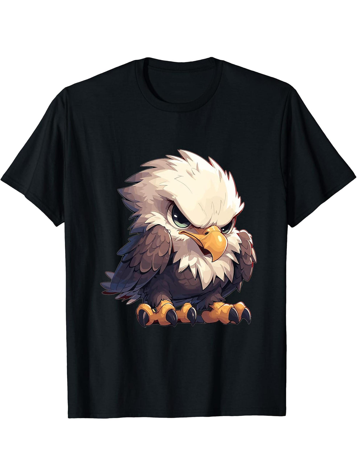 Bald Eagles Bald Eagle T-Shirt 180G 100% Cotton Printed Round Neck Short-Sleeve T-Shirt, Gifts for Men Dad Husband Grandpa, S-XXXL, Black