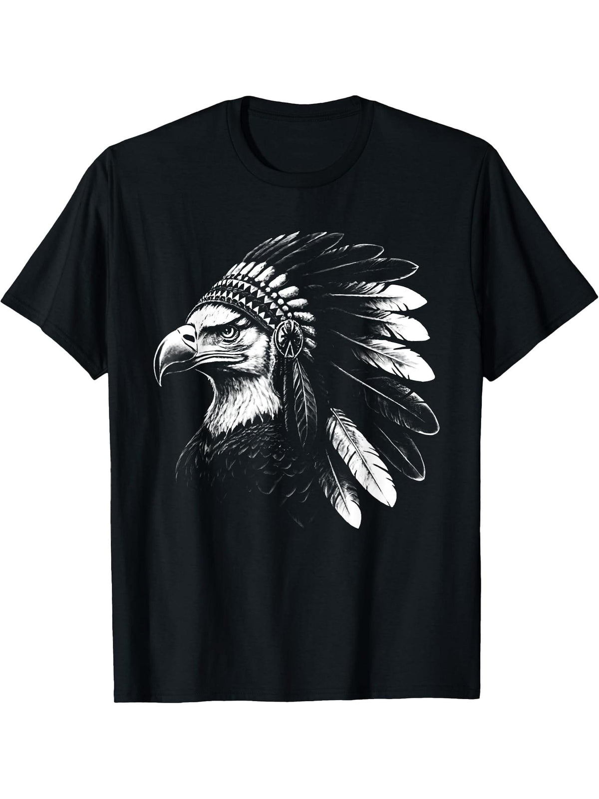 Bald Eagle Head Sunglasses T-Shirt 180G 100% Cotton Printed Round Neck Short-Sleeve T-Shirt, Gifts for Men Dad Husband Grandpa, S-XXXL, Black