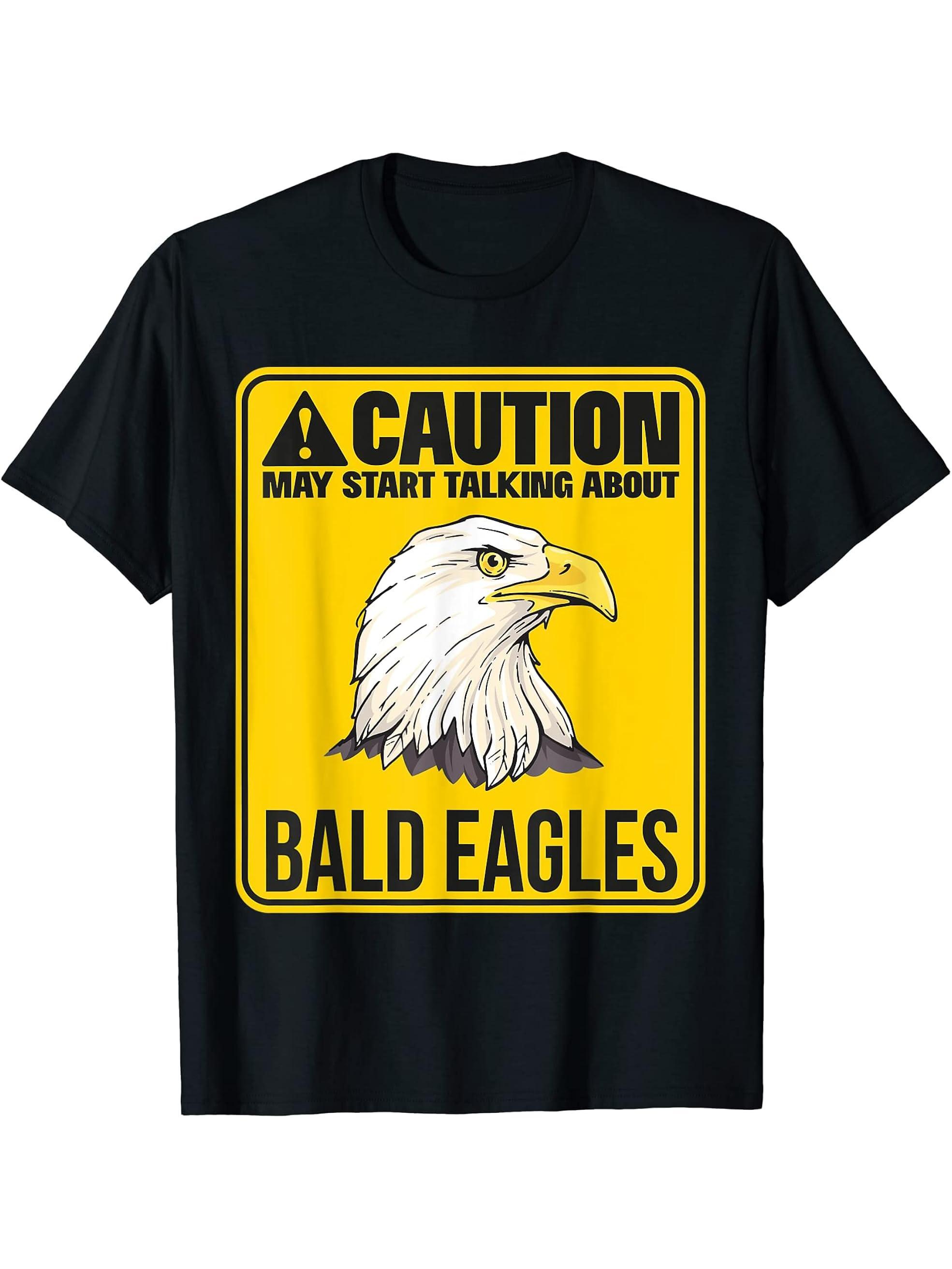 May Start Talking About Bald Eagles Eagle Bald Eagle T-Shirt 180G 100% Cotton Printed Round Neck Short-Sleeve T-Shirt, Gifts for Men Dad Husband Grandpa, S-XXXL, Black