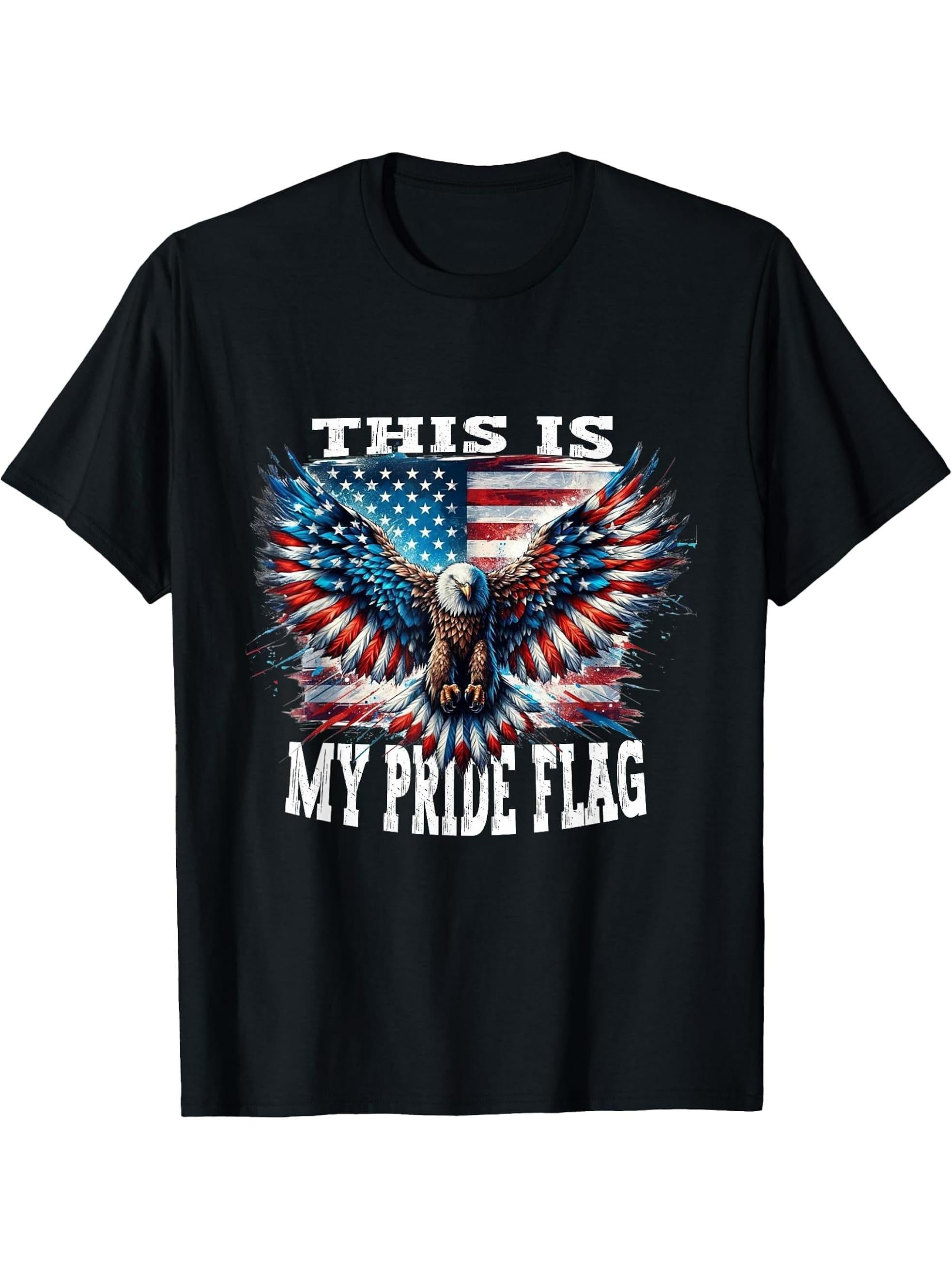 USA Patriotic Mens American Flag USA Eagle Flag 4th of July T-Shirt 180G 100% Cotton Printed Round Neck Short-Sleeve T-Shirt, Gifts for Men Dad Husband Grandpa, S-XXXL, Black