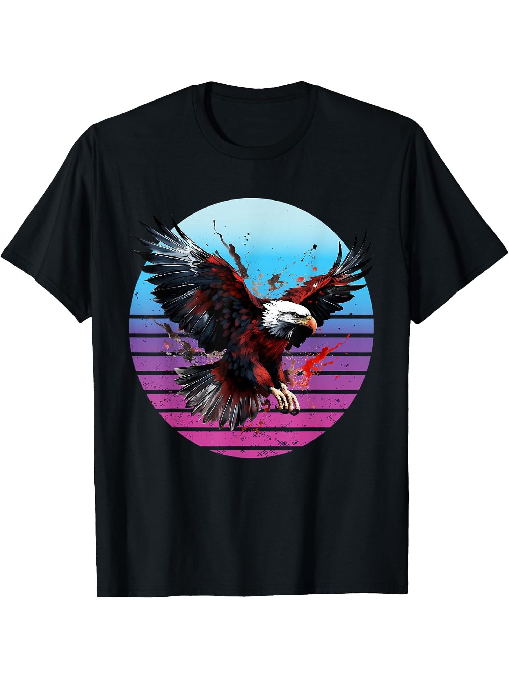 Wildlife T-Shirt 180G 100% Cotton Printed Round Neck Short-Sleeve T-Shirt, Gifts for Men Dad Husband Grandpa, S-XXXL, Black