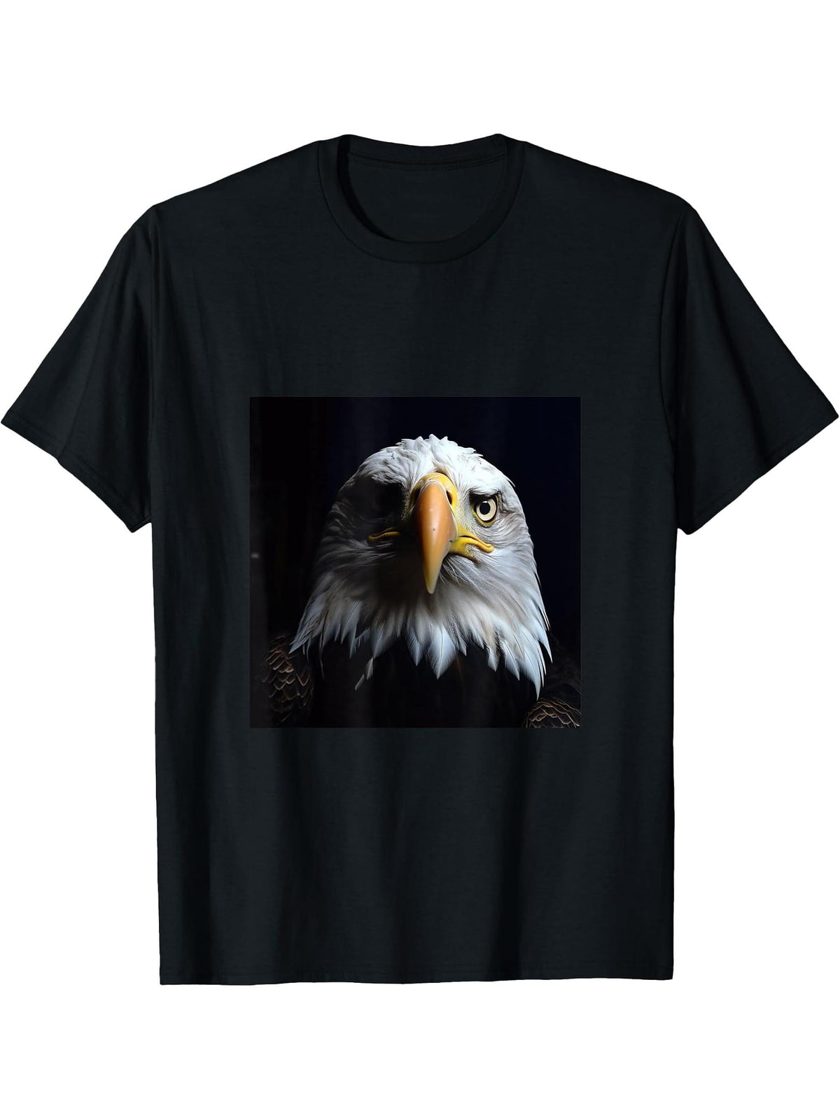 Eagle Bald T-Shirt 180G 100% Cotton Printed Round Neck Short-Sleeve T-Shirt, Gifts for Men Dad Husband Grandpa, S-XXXL, Black
