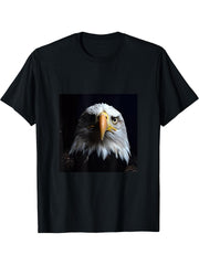 Eagle Bald T-Shirt 180G 100% Cotton Printed Round Neck Short-Sleeve T-Shirt, Gifts for Men Dad Husband Grandpa, S-XXXL, Black