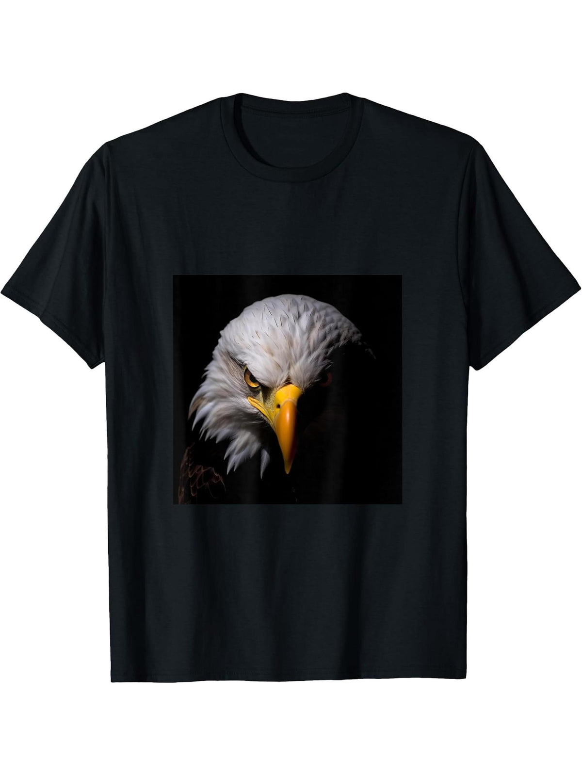 Eagle Bald T-Shirt 180G 100% Cotton Printed Round Neck Short-Sleeve T-Shirt, Gifts for Men Dad Husband Grandpa, S-XXXL, Black