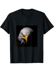 Eagle Bald T-Shirt 180G 100% Cotton Printed Round Neck Short-Sleeve T-Shirt, Gifts for Men Dad Husband Grandpa, S-XXXL, Black