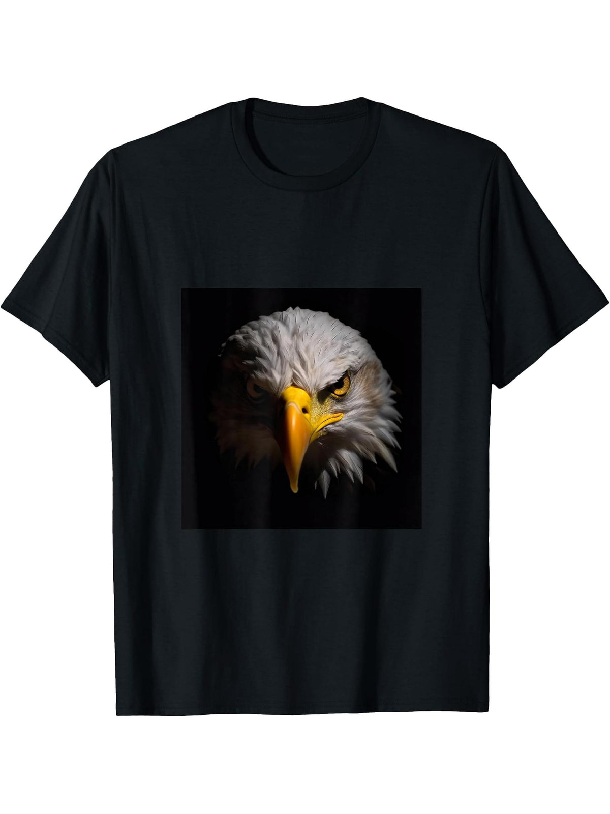 Eagle Bald T-Shirt 180G 100% Cotton Printed Round Neck Short-Sleeve T-Shirt, Gifts for Men Dad Husband Grandpa, S-XXXL, Black
