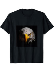 Eagle Bald T-Shirt 180G 100% Cotton Printed Round Neck Short-Sleeve T-Shirt, Gifts for Men Dad Husband Grandpa, S-XXXL, Black
