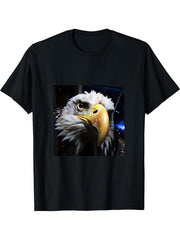 Eagle Bald T-Shirt 180G 100% Cotton Printed Round Neck Short-Sleeve T-Shirt, Gifts for Men Dad Husband Grandpa, S-XXXL, Black
