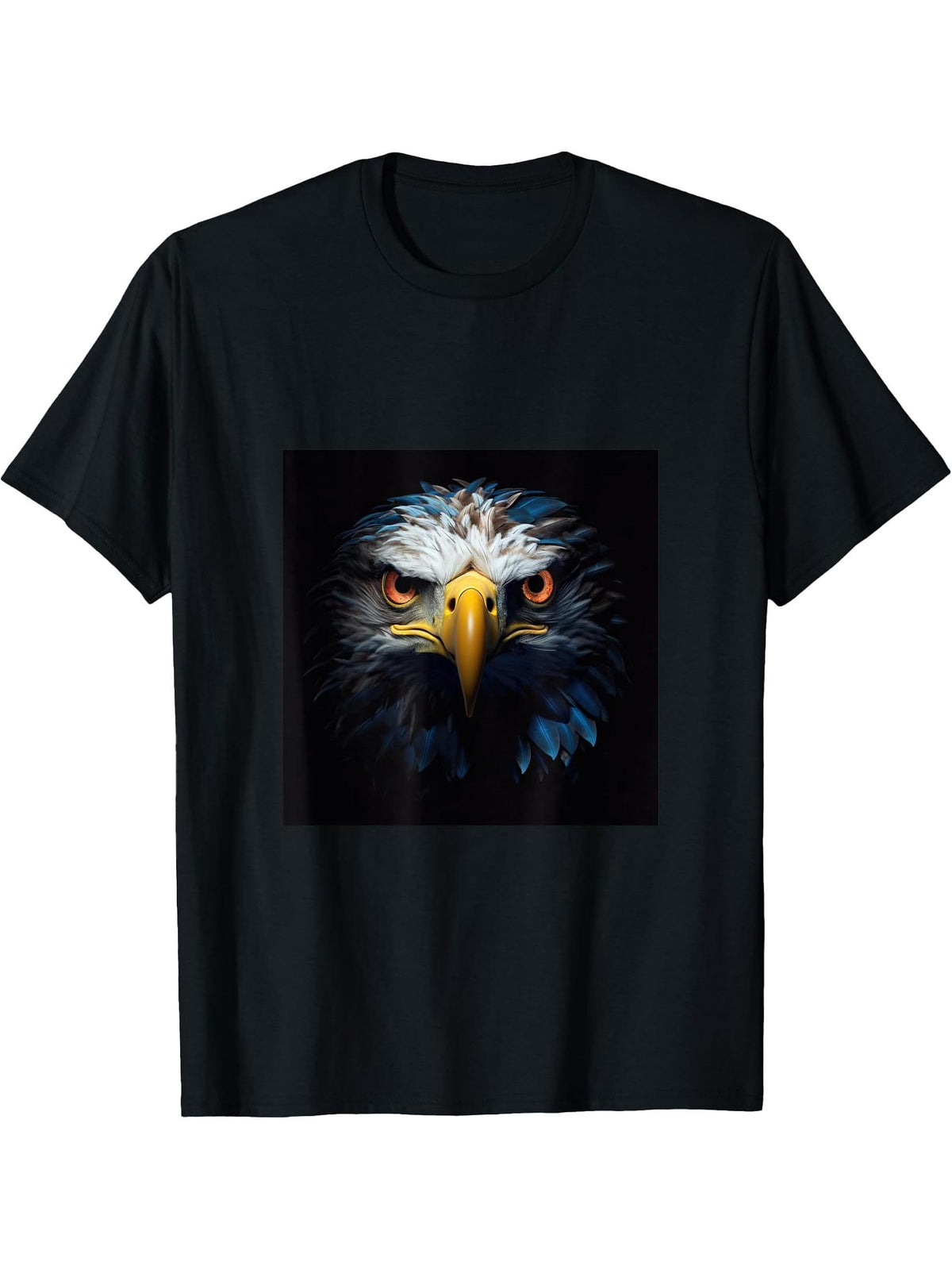 Eagle Bald T-Shirt 180G 100% Cotton Printed Round Neck Short-Sleeve T-Shirt, Gifts for Men Dad Husband Grandpa, S-XXXL, Black