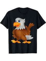 Wise Bald Eagle T-shirt 180G 100% Cotton Printed Round Neck Short-Sleeve T-Shirt, Gifts for Men Dad Husband Grandpa, S-XXXL, Black