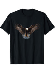 Eagle Bald Eagle T-Shirt 180G 100% Cotton Printed Round Neck Short-Sleeve T-Shirt, Gifts for Men Dad Husband Grandpa, S-XXXL, Black