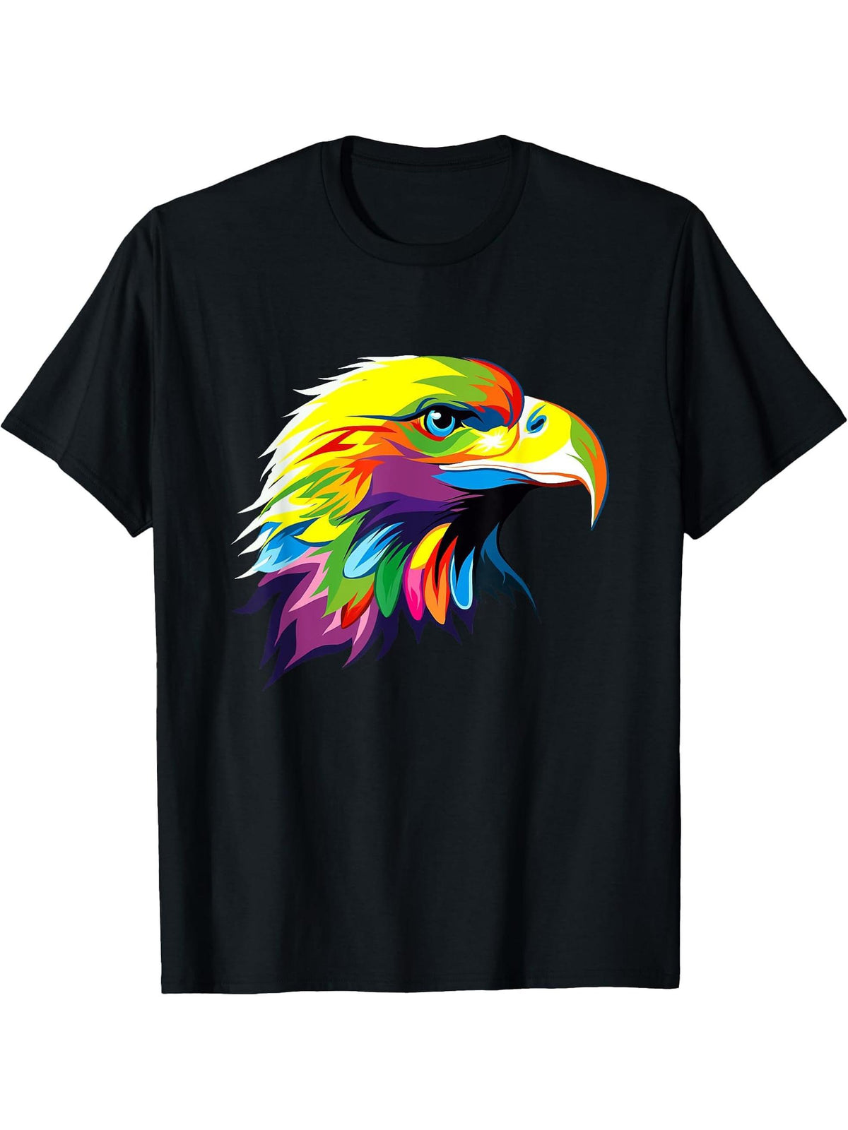 Eagle Bald Eagle T-Shirt 180G 100% Cotton Printed Round Neck Short-Sleeve T-Shirt, Gifts for Men Dad Husband Grandpa, S-XXXL, Black