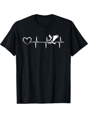 Eagle Heartbeat Heart Eagle Bird Lover Bald Eagle T-Shirt 180G 100% Cotton Printed Round Neck Short-Sleeve T-Shirt, Gifts for Men Dad Husband Grandpa, S-XXXL, Black