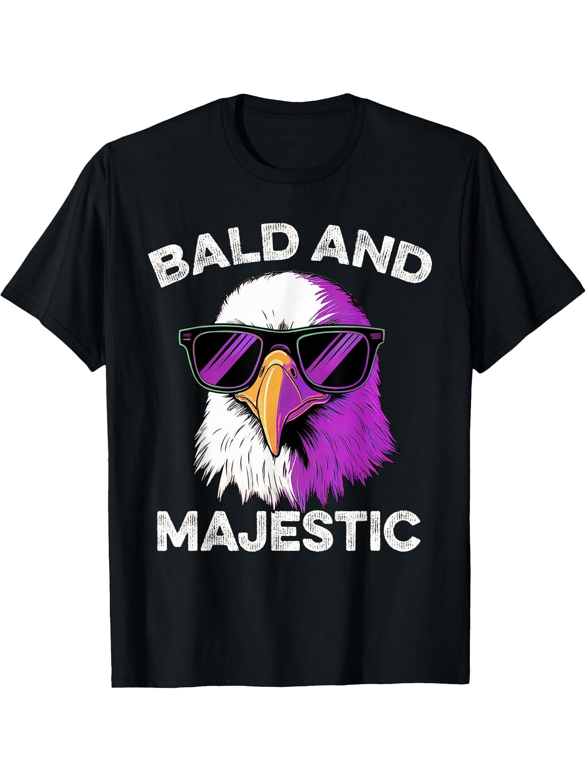 Sexy Bald Majestic Funny Dad Husband Grandpa Joke Men Humor T-Shirt 180G 100% Cotton Printed Round Neck Short-Sleeve T-Shirt, Gifts for Men Dad Husband Grandpa, S-XXXL, Black