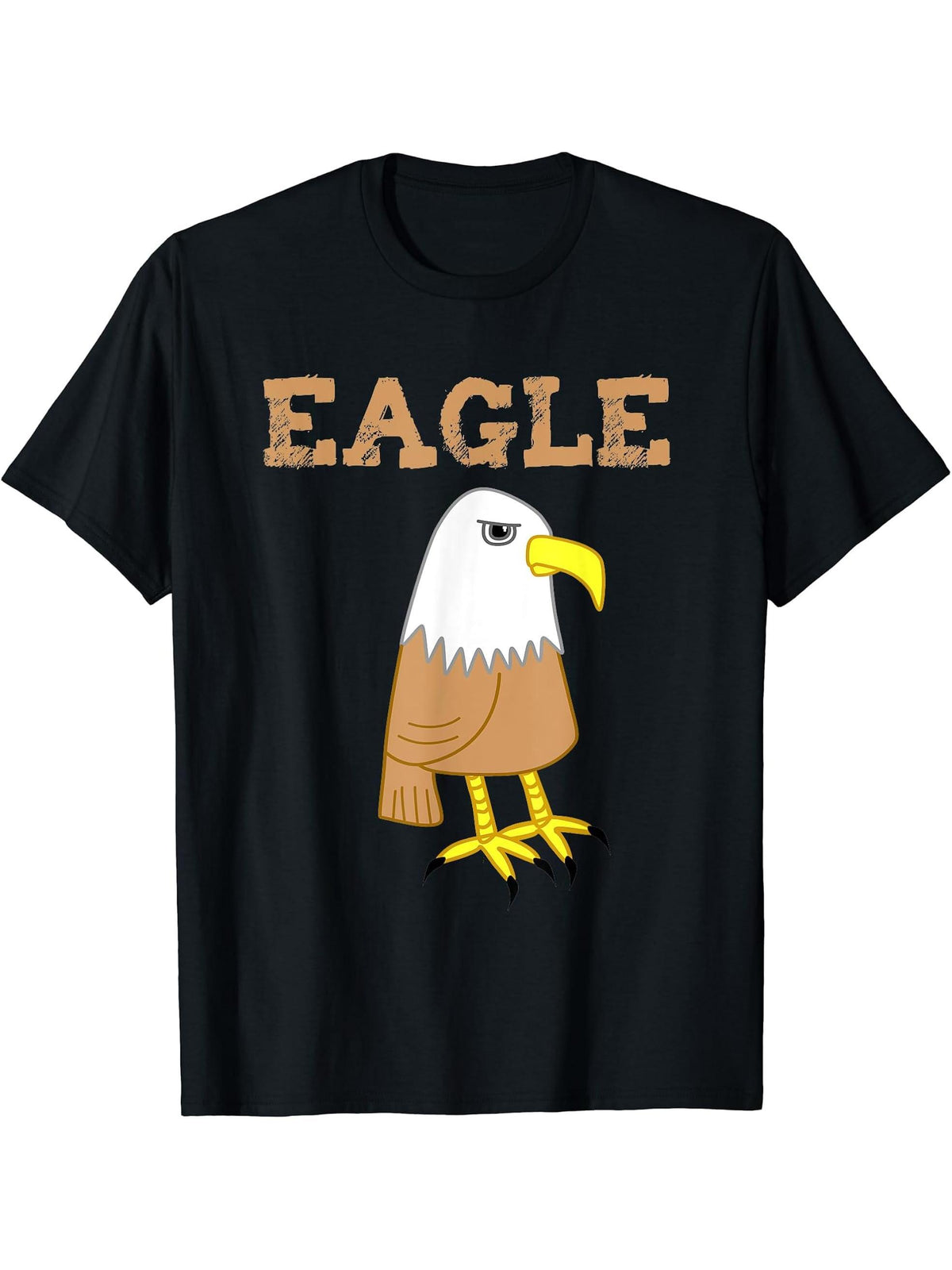 Bald Eagle Cartoon Halloween Costume T-Shirt 180G 100% Cotton Printed Round Neck Short-Sleeve T-Shirt, Gifts for Men Dad Husband Grandpa, S-XXXL, Black