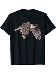 Eagle - Soaring - American Symbol T-Shirt 180G 100% Cotton Printed Round Neck Short-Sleeve T-Shirt, Gifts for Men Dad Husband Grandpa, S-XXXL, Black