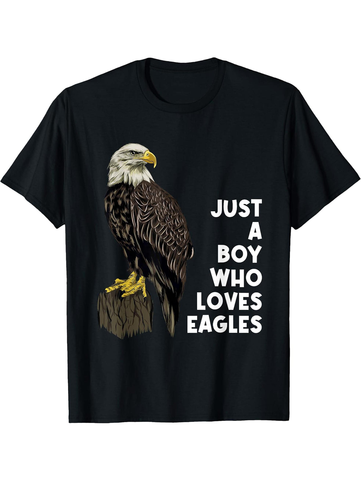 Eagle Boy T-Shirt 180G 100% Cotton Printed Round Neck Short-Sleeve T-Shirt, Gifts for Men Dad Husband Grandpa, S-XXXL, Black