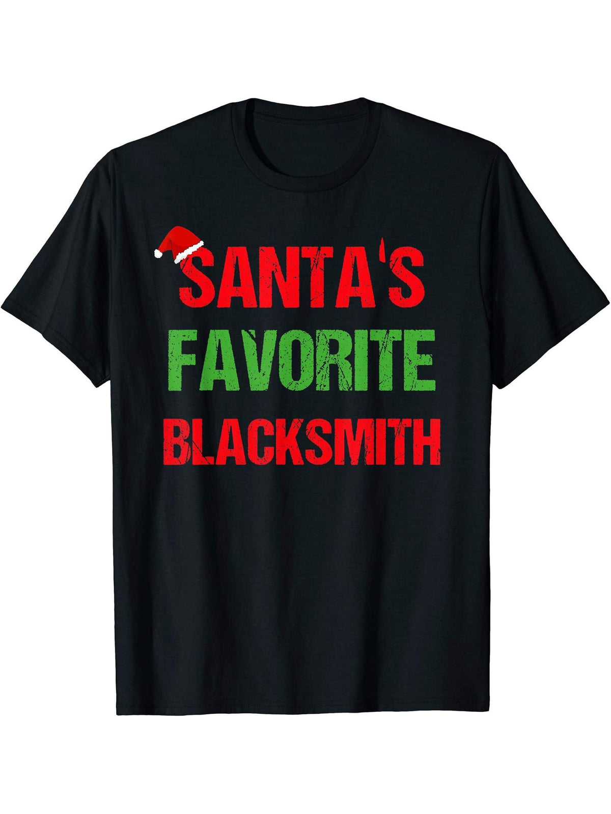Blacksmith Funny Pajama Christmas Gift T-Shirt 180G 100% Cotton Printed Round Neck Short-Sleeve T-Shirt, Gifts for Men Dad Husband Grandpa, S-XXXL, Black