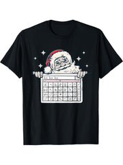 Retro Ho Ho Ho Santa Claus Special Education AAC Christmas T-Shirt 180G 100% Cotton Printed Round Neck Short-Sleeve T-Shirt, Gifts for Men Dad Husband Grandpa, S-XXXL, Black